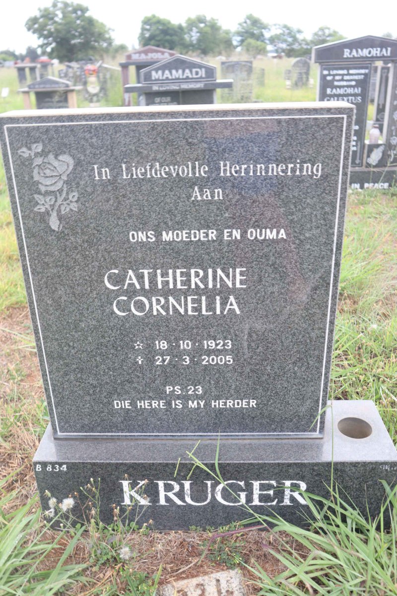 KRUGER Catherine Cornelia 1923-2005