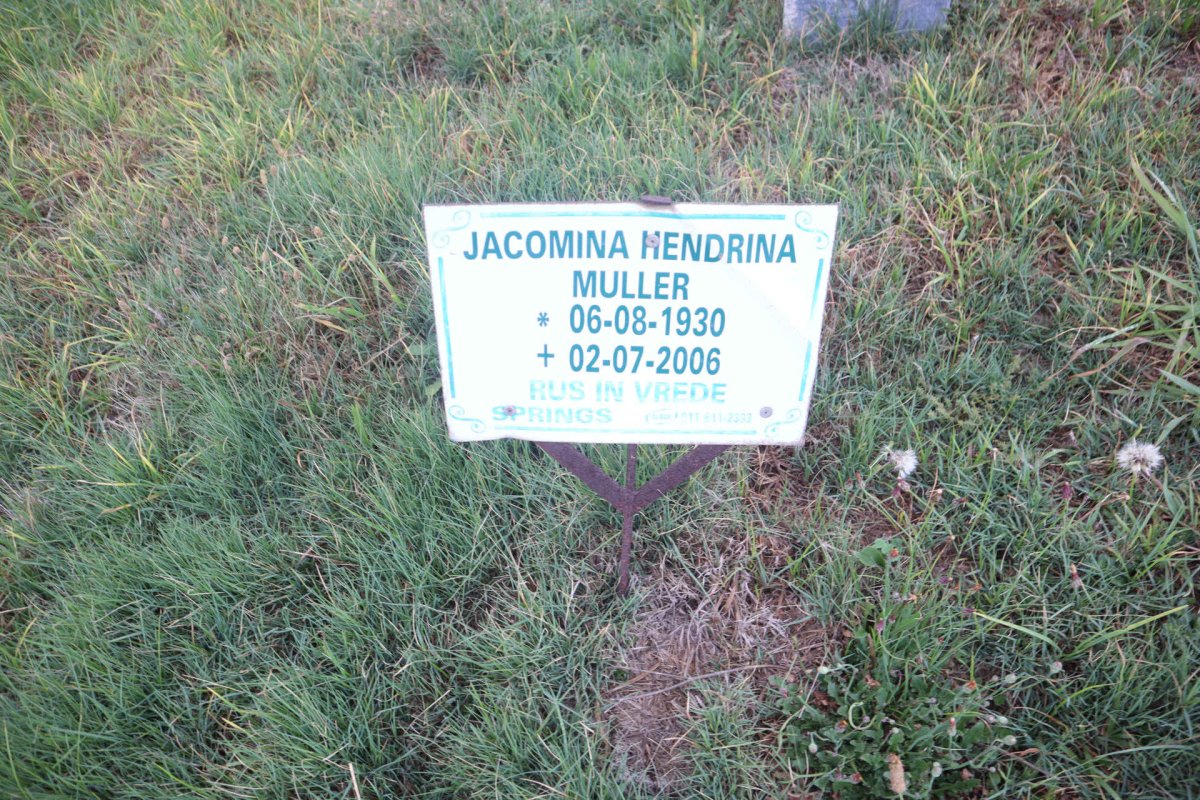 MULLER Jacomina Hendrina 1930-2006