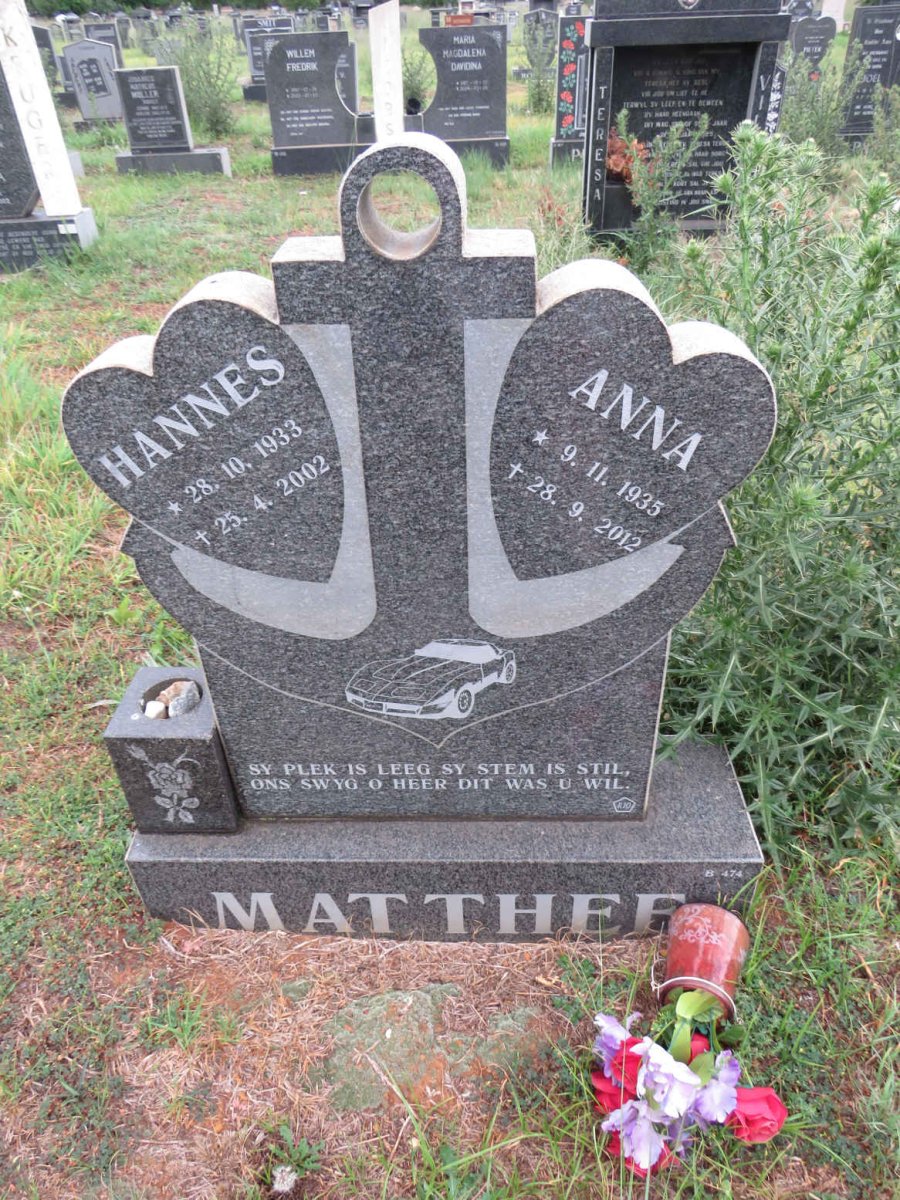 MATTHEE Hannes 1933-2002 & Anna 1935-2012
