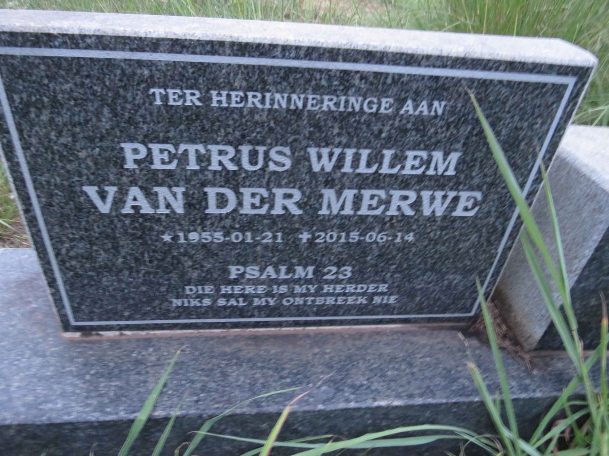 MERWE Petrus Willem, van der 1955-2015