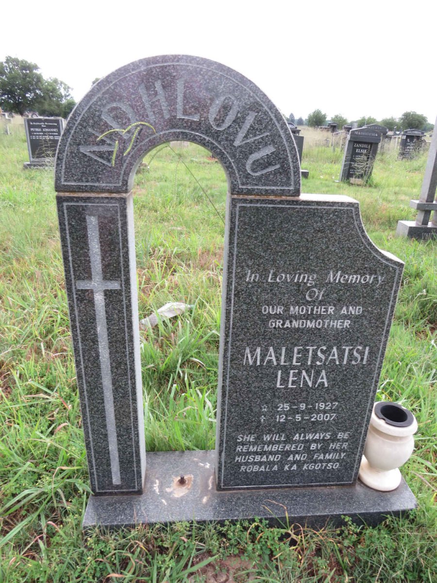 NDHLOVU Maletsatsi Lena 1927-2007