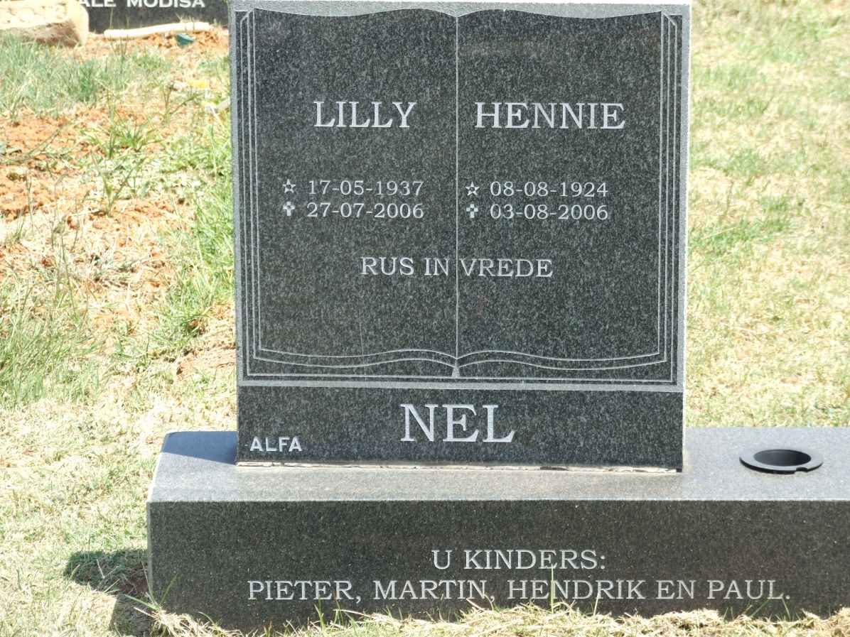 NEL Hennie 1924-2006 &amp; Lilly 1937-2006