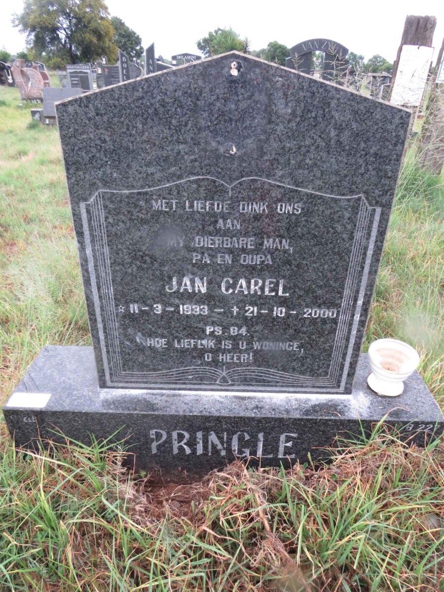 PRINGLE Jan Carel 1933-2000