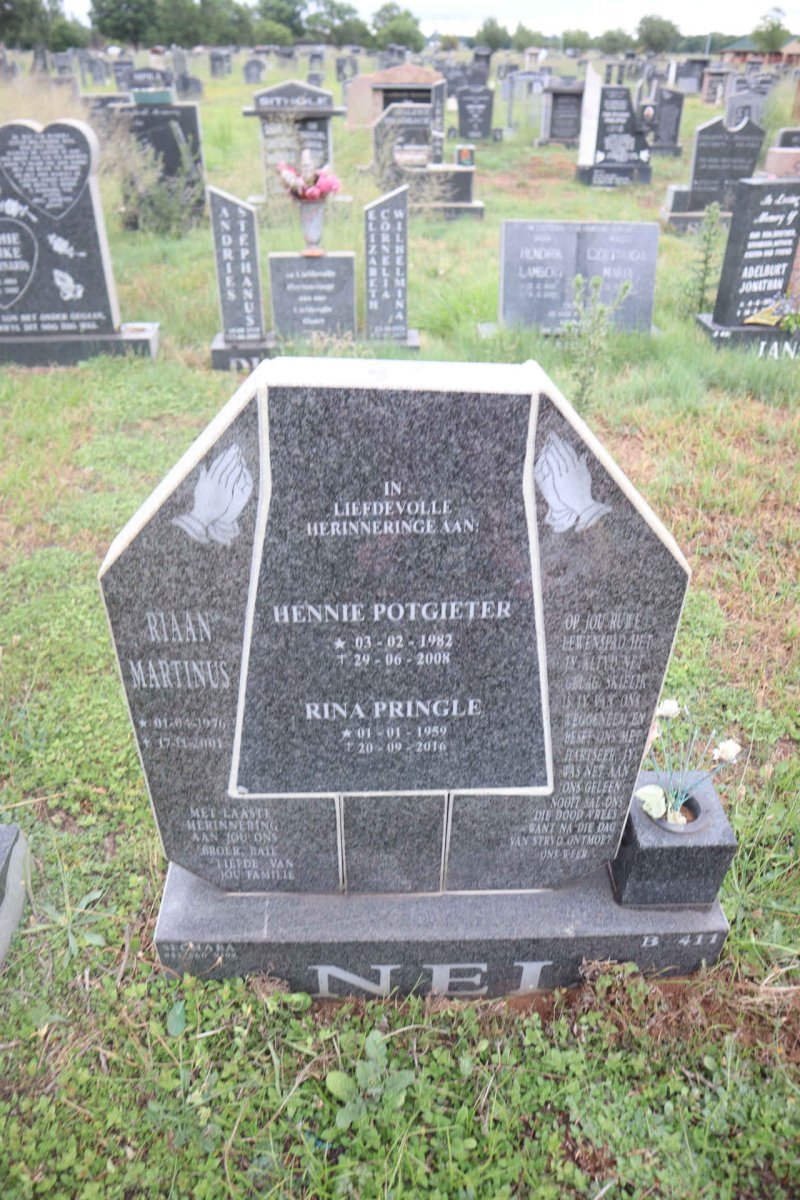 PRINGLE Rina 1959-2016 :: NEL Riaan Martinus 1976-2001 :: POTGIETER Hennie 1982-2008