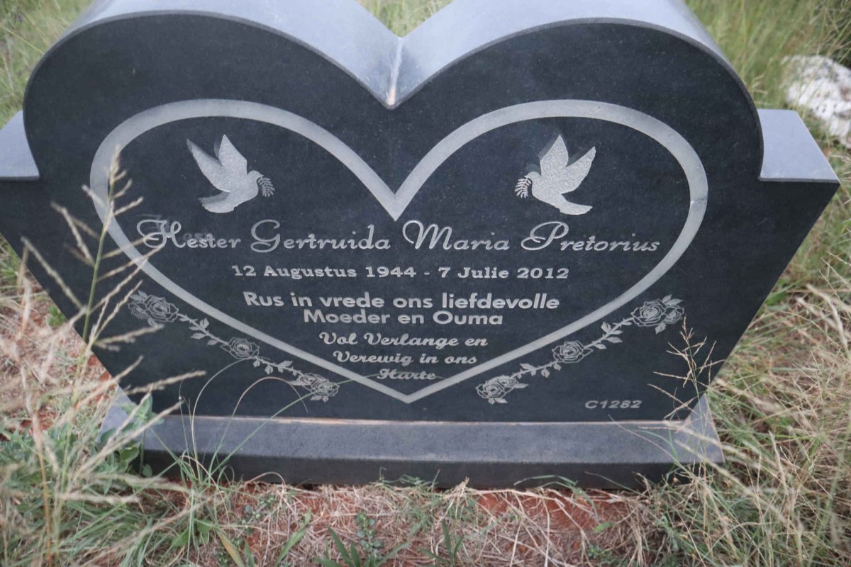 PRETORIUS Hester Gertruida Maria 1944-2012