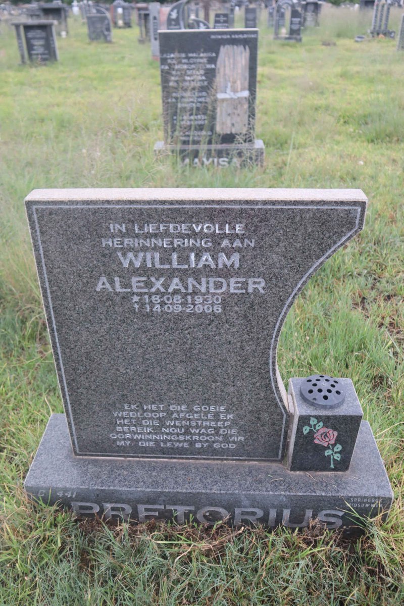 PRETORIUS William Alexander 1930-2006