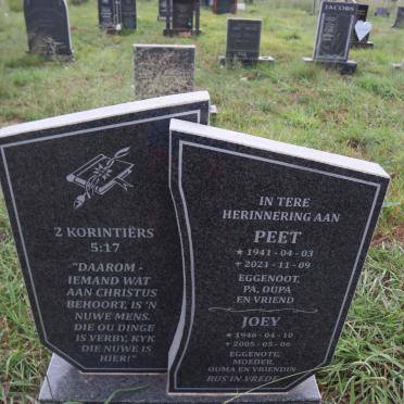 PREEZ Peet, du 1941-2021 & Joey 1946-2005