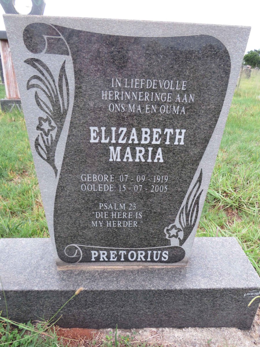 PRETORIUS Elizabeth Maria 1919-2005