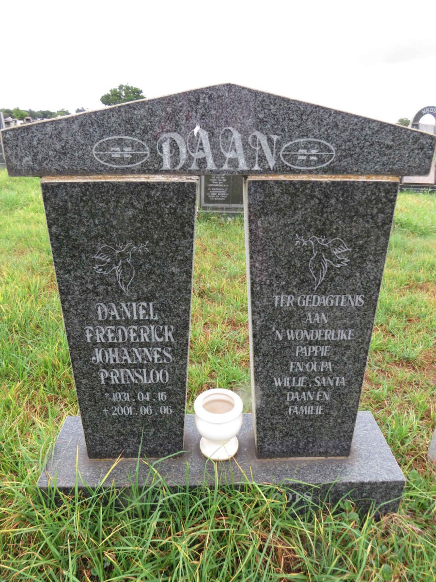 PRINSLOO Daniel Frederick Johannes 1931-2001