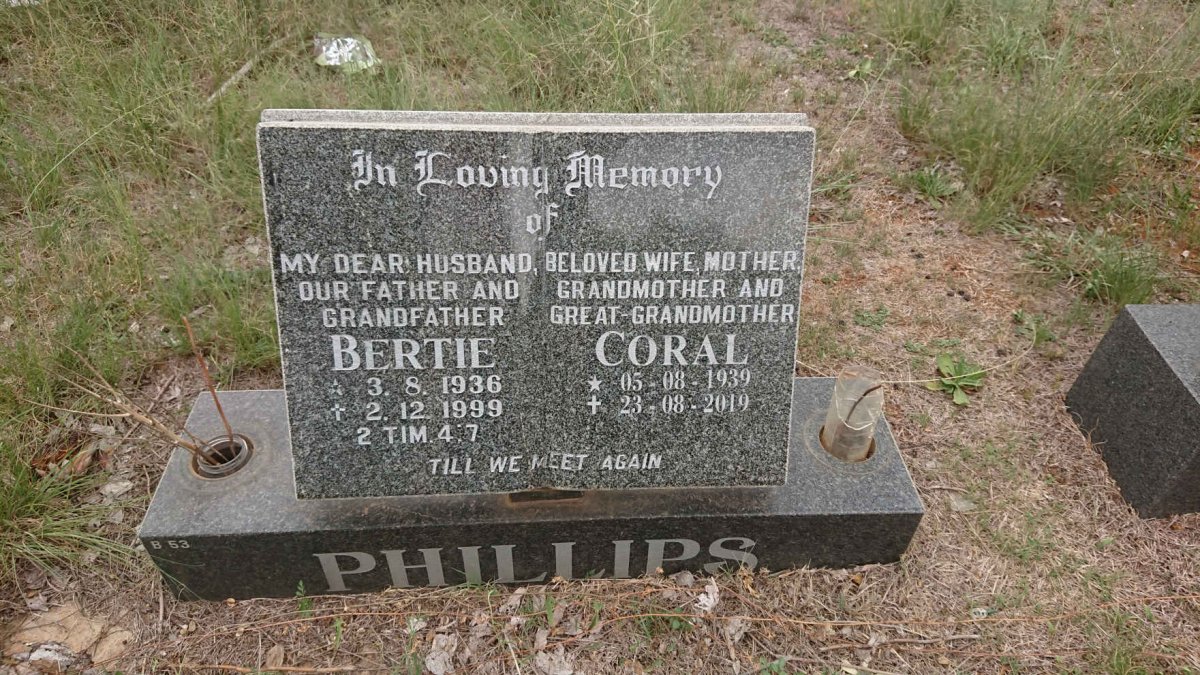 PHILLIPS Bertie 1936-1999 & 1939-2019