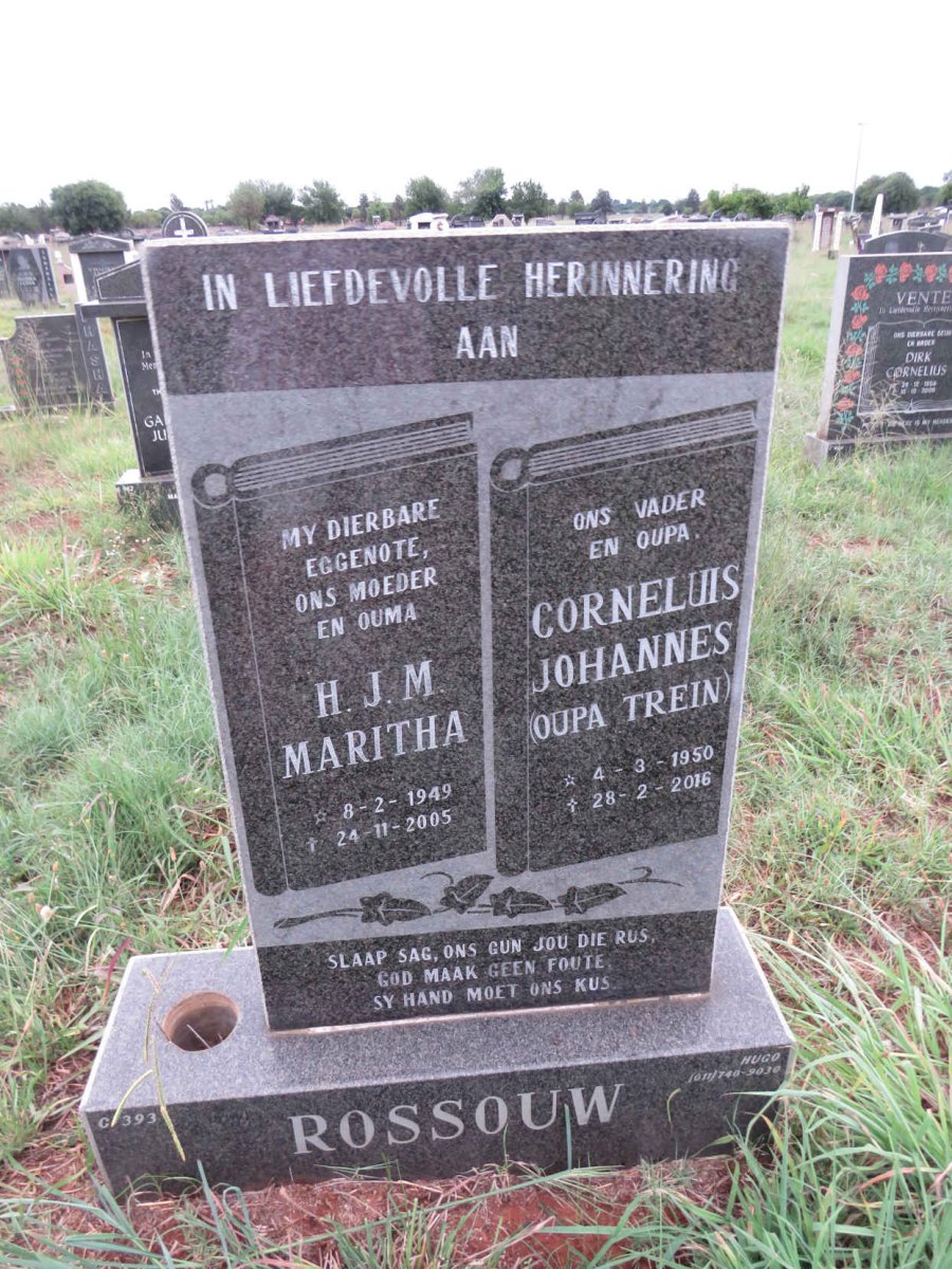 ROSSOUW Corneluis Johannes 1950-2016 & H.J.M. 1949-2005