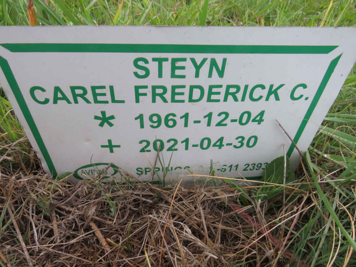 STEYN Carel Frederick C. 1961-2021
