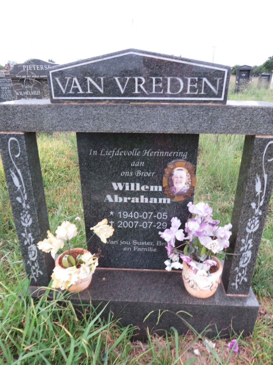 VREDEN Willem Abraham, van 1940-2007