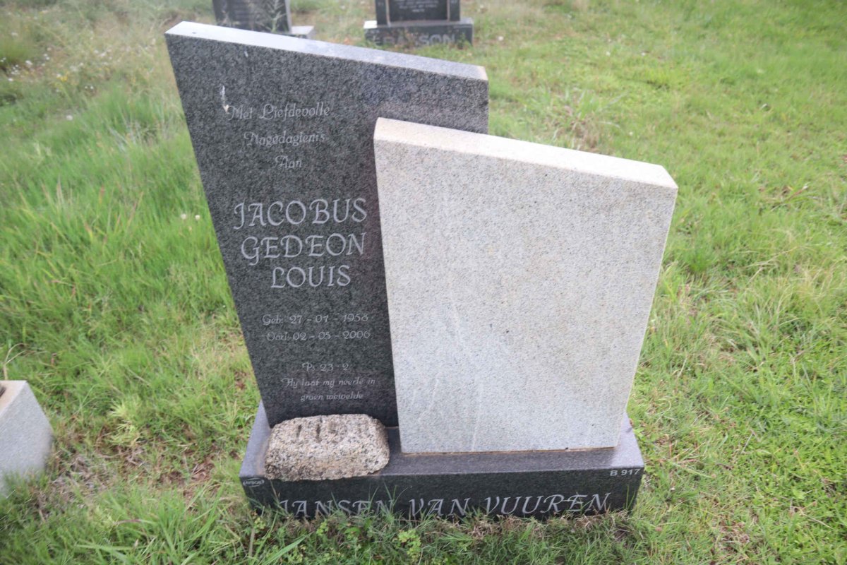VUUREN Jacobus Gedeon Louis, Jansen van 1958-2006