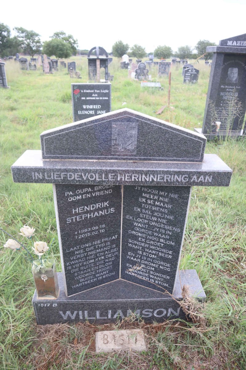 WILLIAMSON Hendrik Stephanus 1963-2015