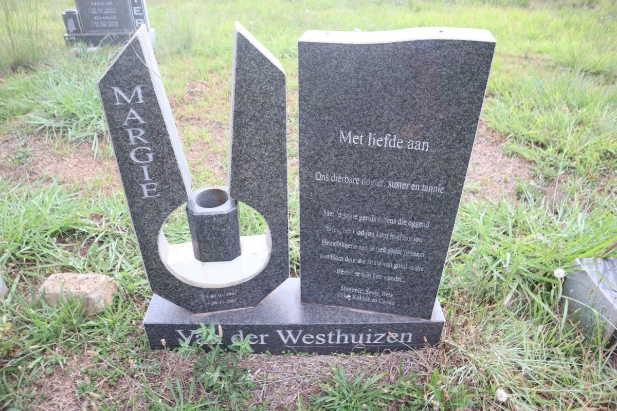 WESTHUIZEN Margie, van der 1957-2007