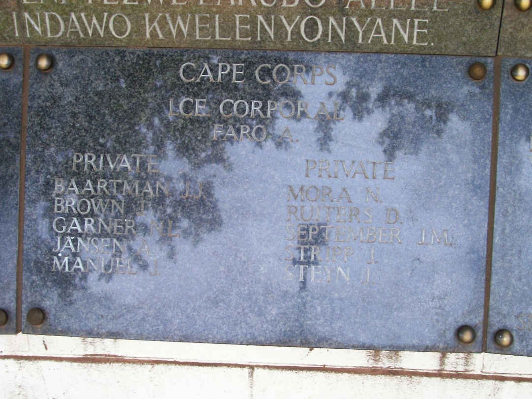 11. Memorial for the Cape Corps