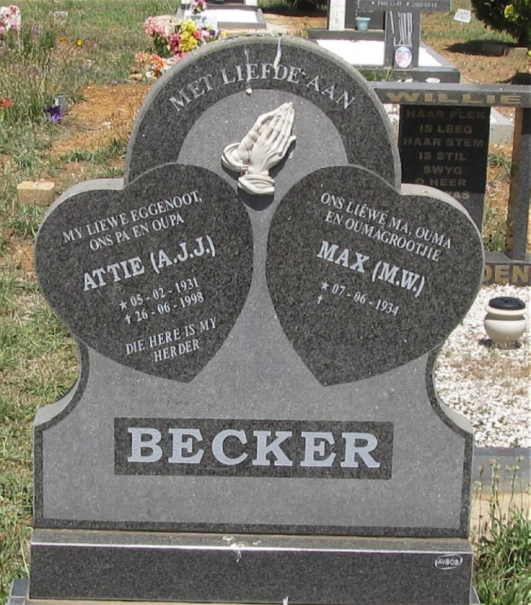 BECKER A.J.J. 1931-1998 &amp; M.W. 1934-