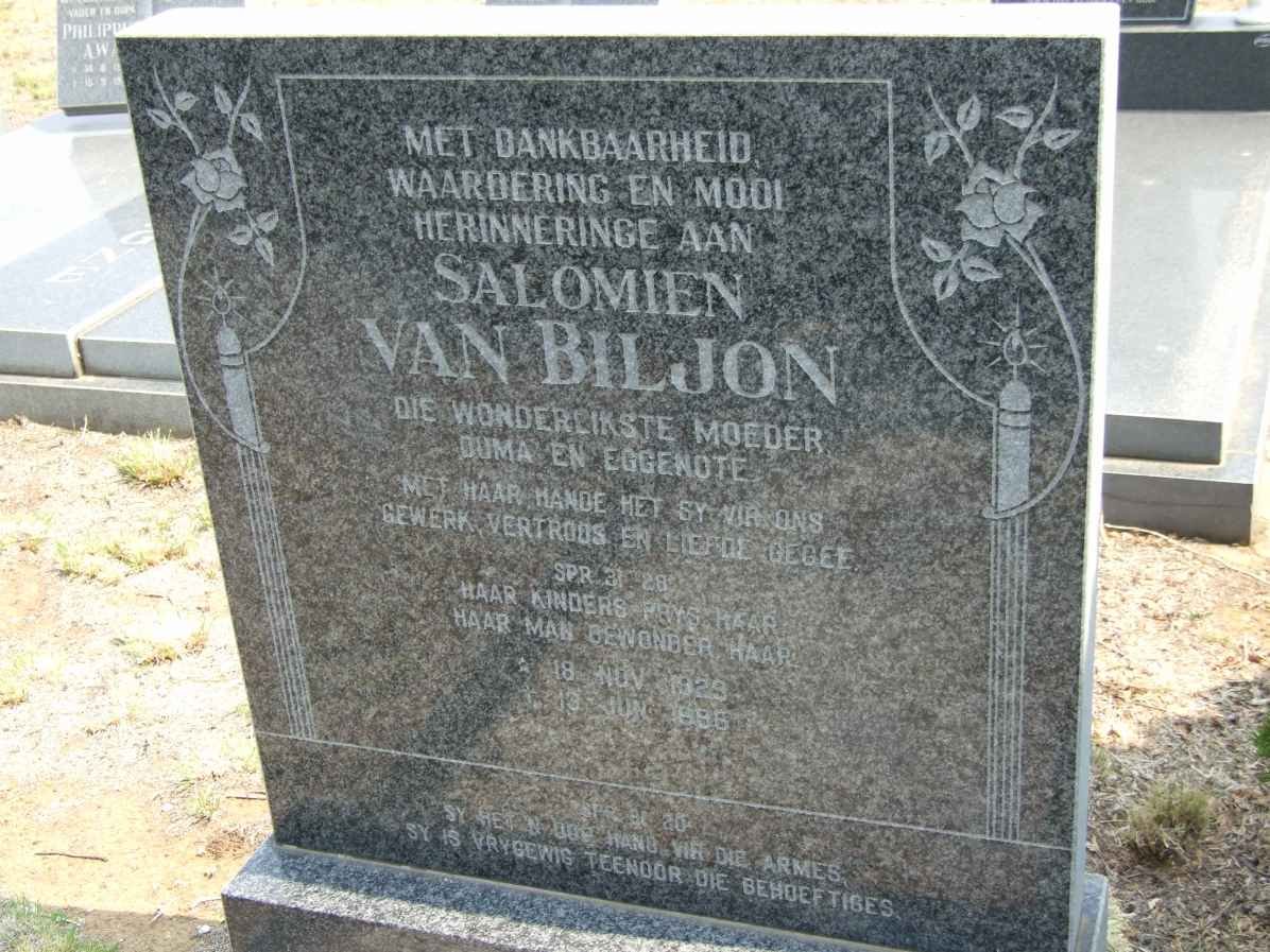 BILJON Salomien, van 1929-1996