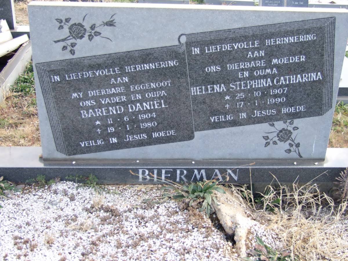 BIERMAN Barend Daniel 1904-1980 &amp; Helena Stephina Catharina 1907-1990