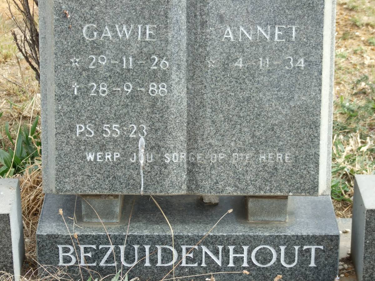 BEZUIDENHOUT Gawie 1926-1988 &amp; Annet 1934-