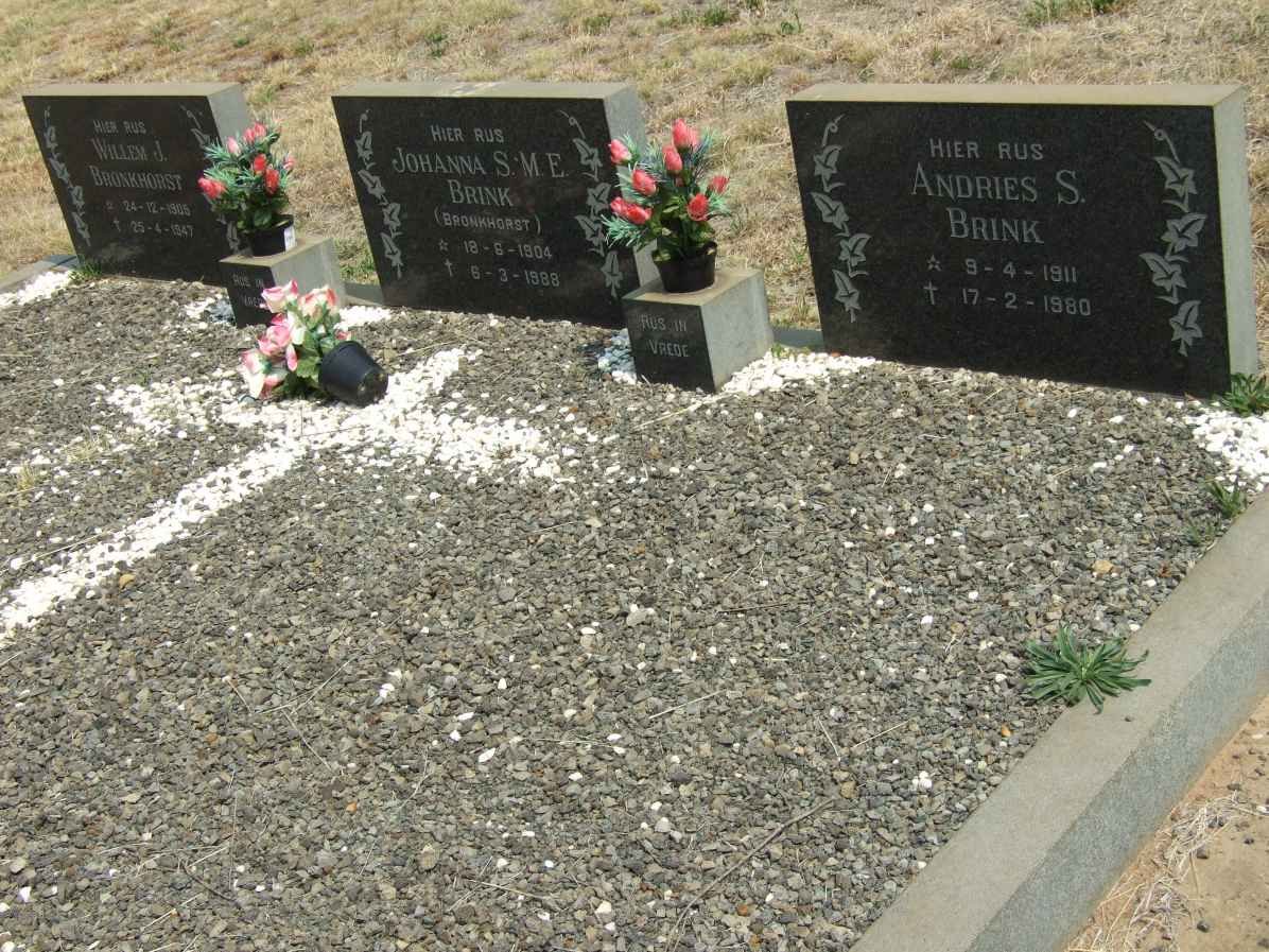 BRONKHORST Willem J. 1905-1947 :: BRINK Johanna S.M.E. nee BRONKHORST 1904-1988 :: BRINK Andries S. 1911-1980