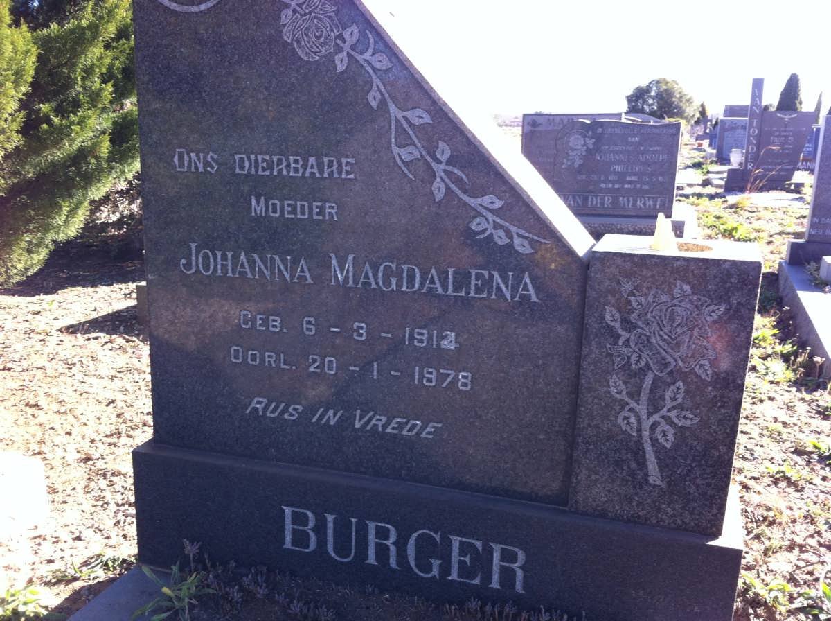 BURGER Johanna Magdalena 1914-1978