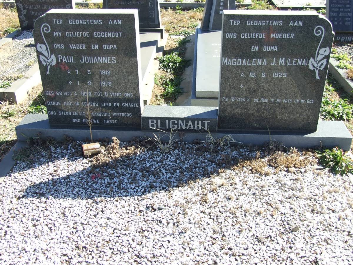 BLIGNAUT Paul Johannes 1918-1978 &amp; Magdalena J.M. 1925-