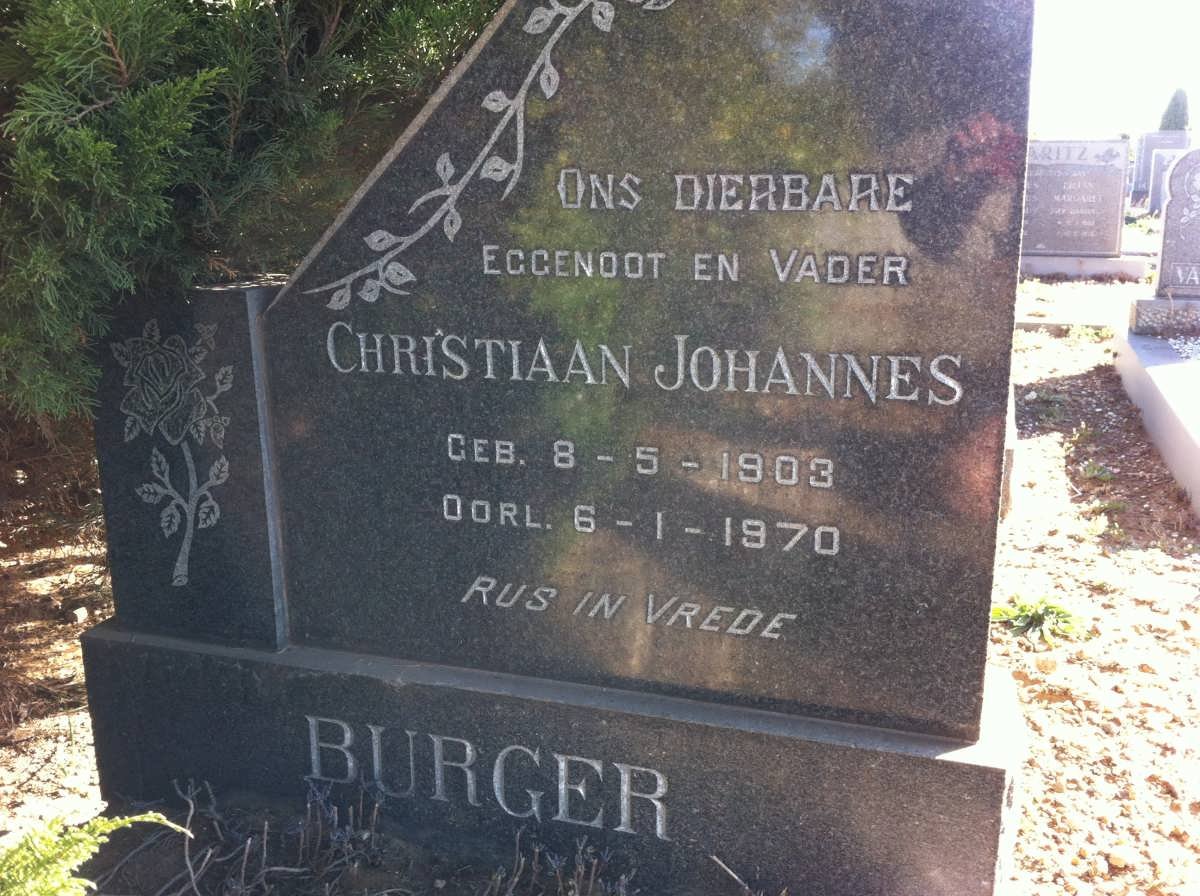 BURGER Christiaan Johannes 1903-1970