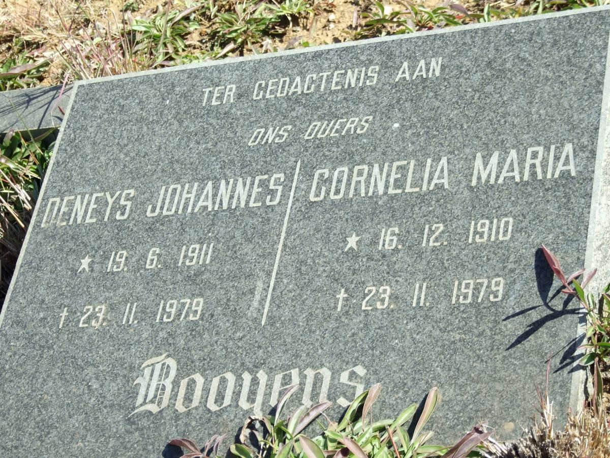 BOOYENS Deneys Johannes 1911-1979 &amp; Cornelia Maria 1910-1979