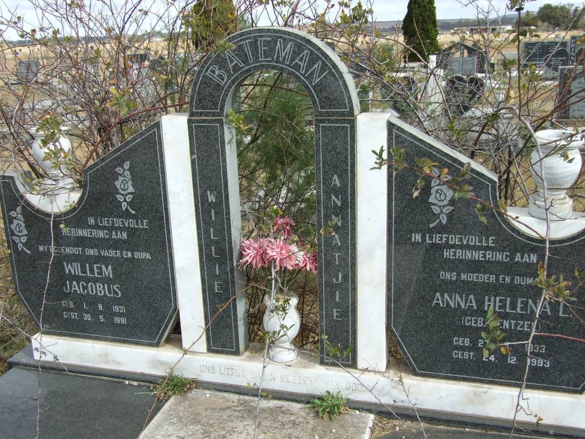 BATEMAN Willem Jacobus 1931-1991 &amp; Anna Helena L. WENTZEL 1933-1993