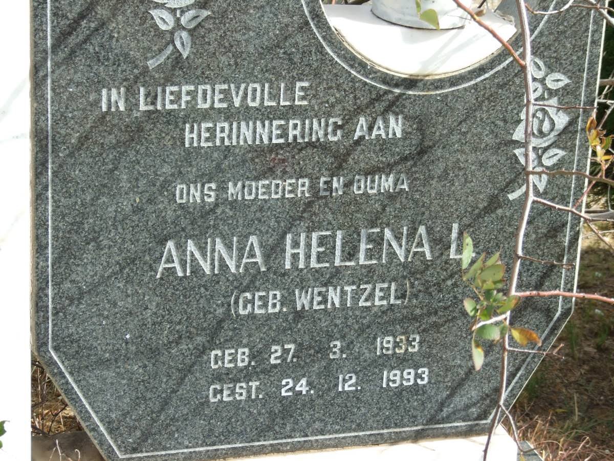 BATEMAN Anna Helena L. nee WENTZEL 1933-1993