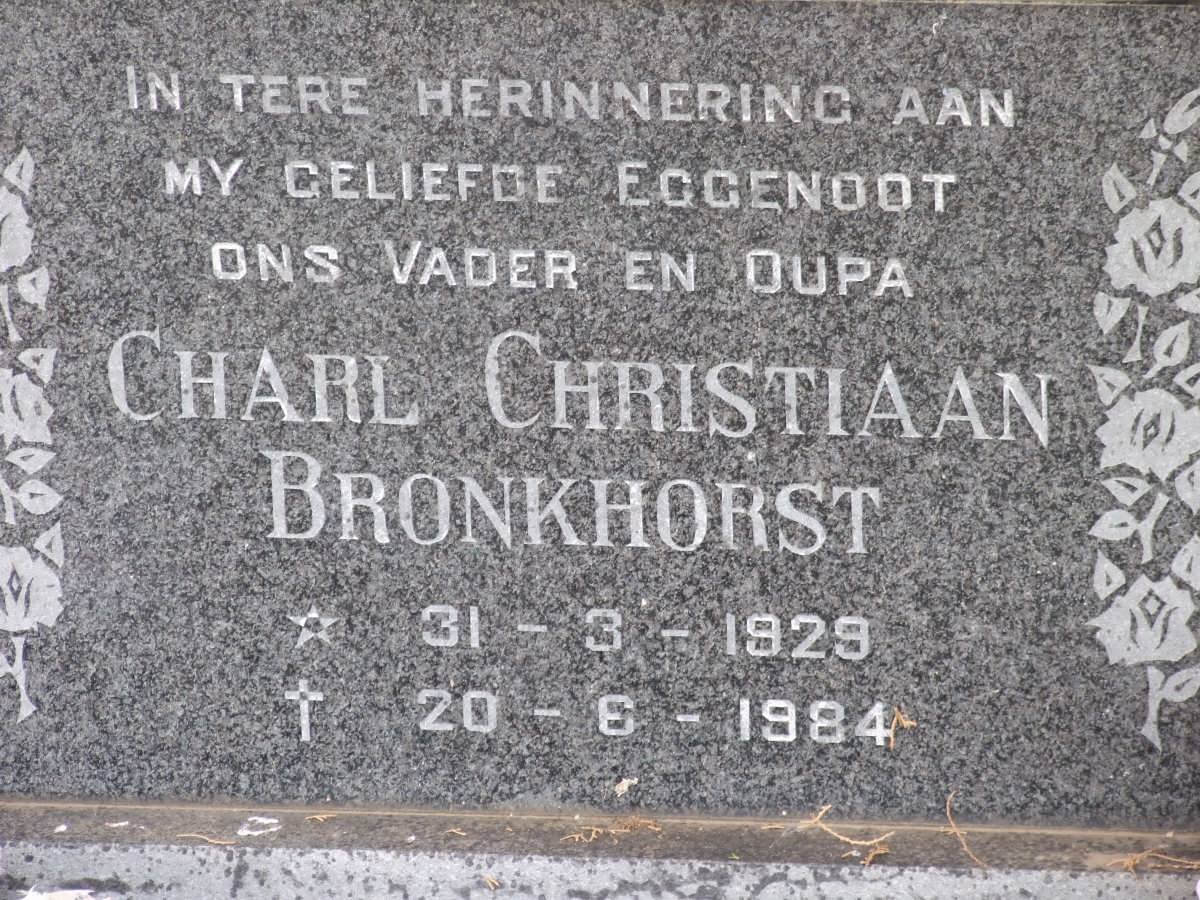 BRONKHORST Charl Christiaan 1929-1984 