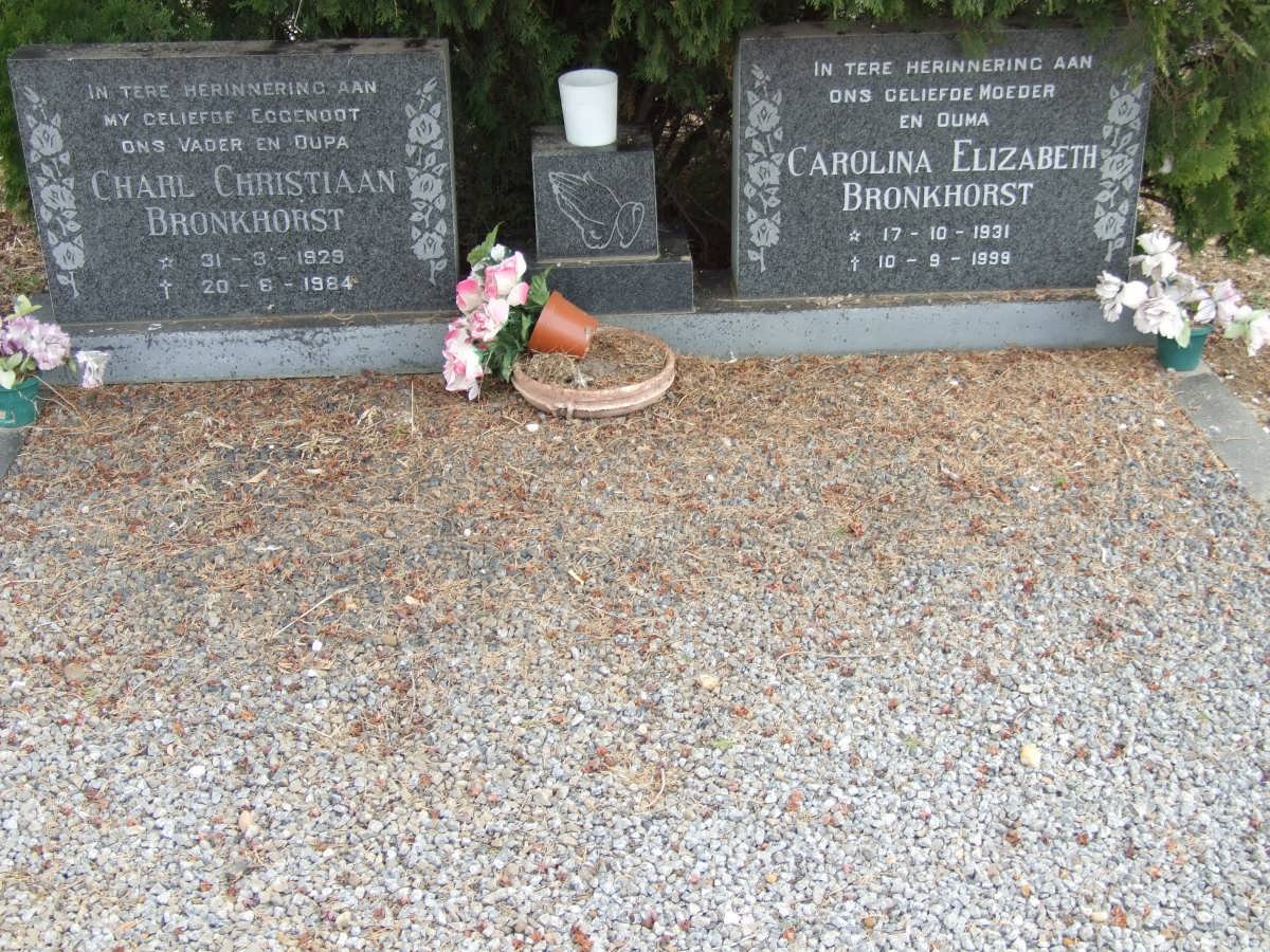 BRONKHORST Charl Christiaan 1929-1984 &amp; Carolina Elizabeth 1931-1999