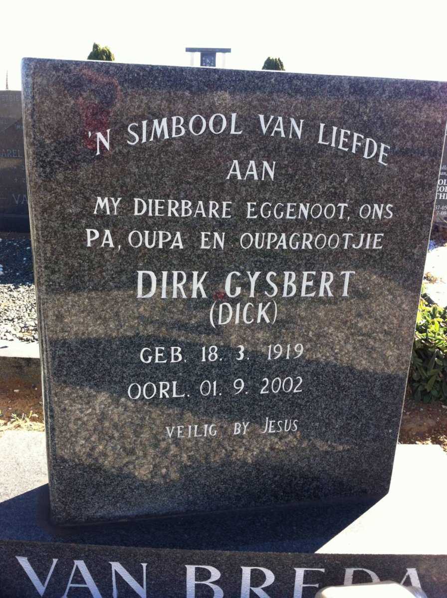 BREDA Dirk Gysbert, van 1919-2002
