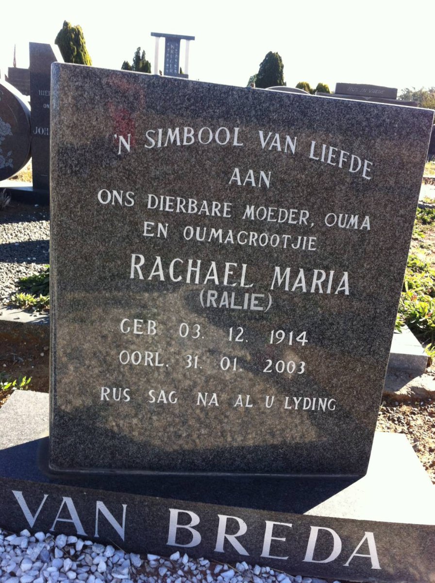 BREDA Rachael Maria, van 1914-2003