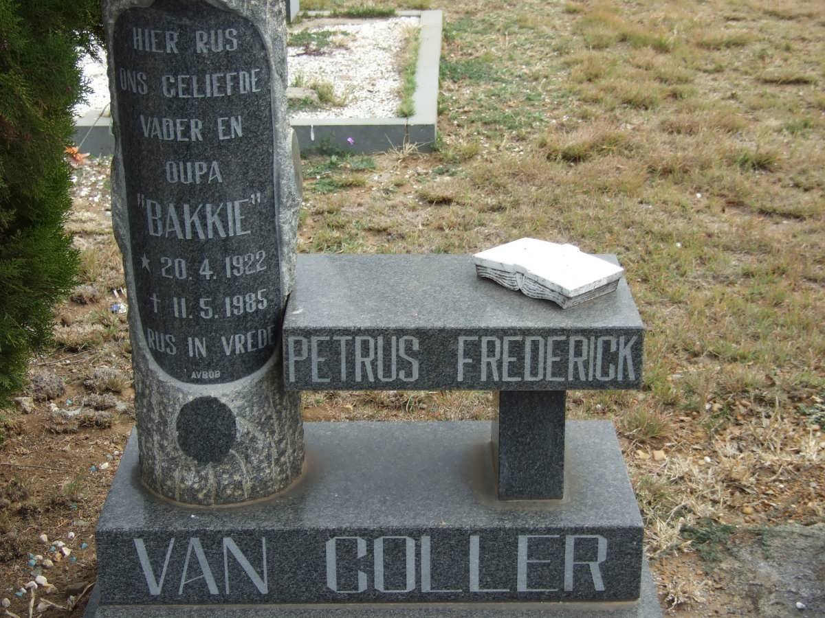 COLLER Petrus Frederick, van 1922-1985