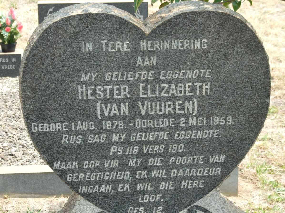 DEYZEL Hester Elizabeth nee VAN VUUREN 1878-1959