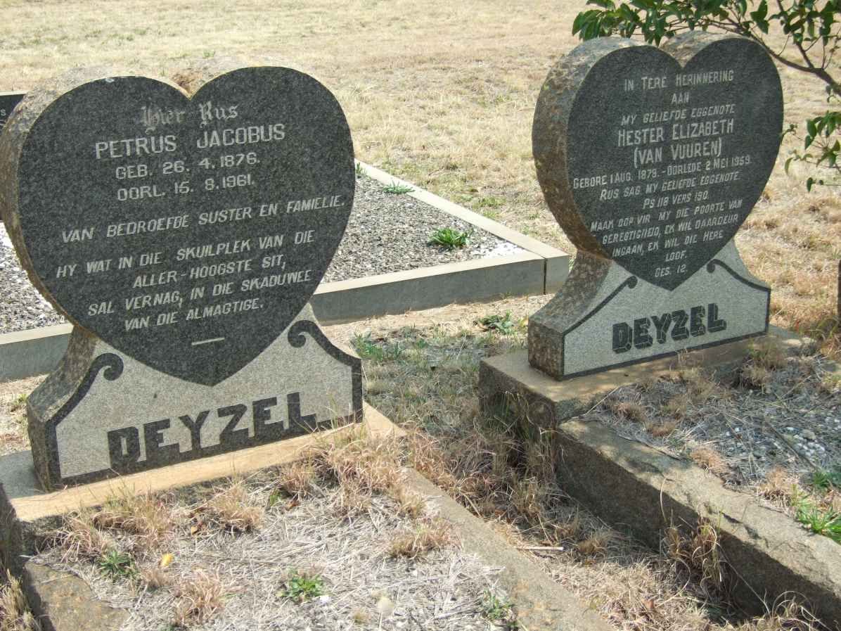 DEYZEL Petrus Jacobus 1876-1961 &amp; Hester Elizabeth VAN VUUREN 1878-1959