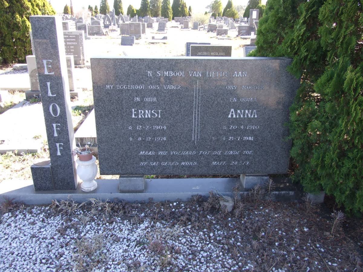 ELOFFF Ernst 1904-1974 &amp; Anna 1910-1981