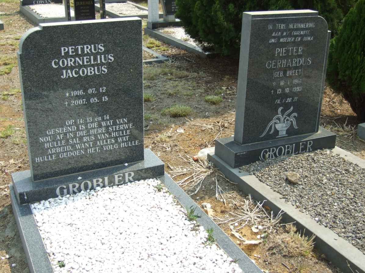 GROBLER Petrus Cornelius Jacobus 1916-2007 &amp; Pieter Gerhardus BREET 1914-1993