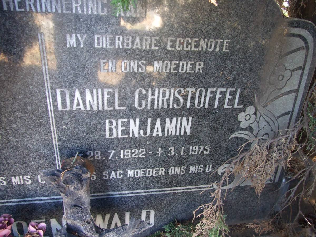 GROENEWALD Daniel Christoffel Benjamin 1922-1975