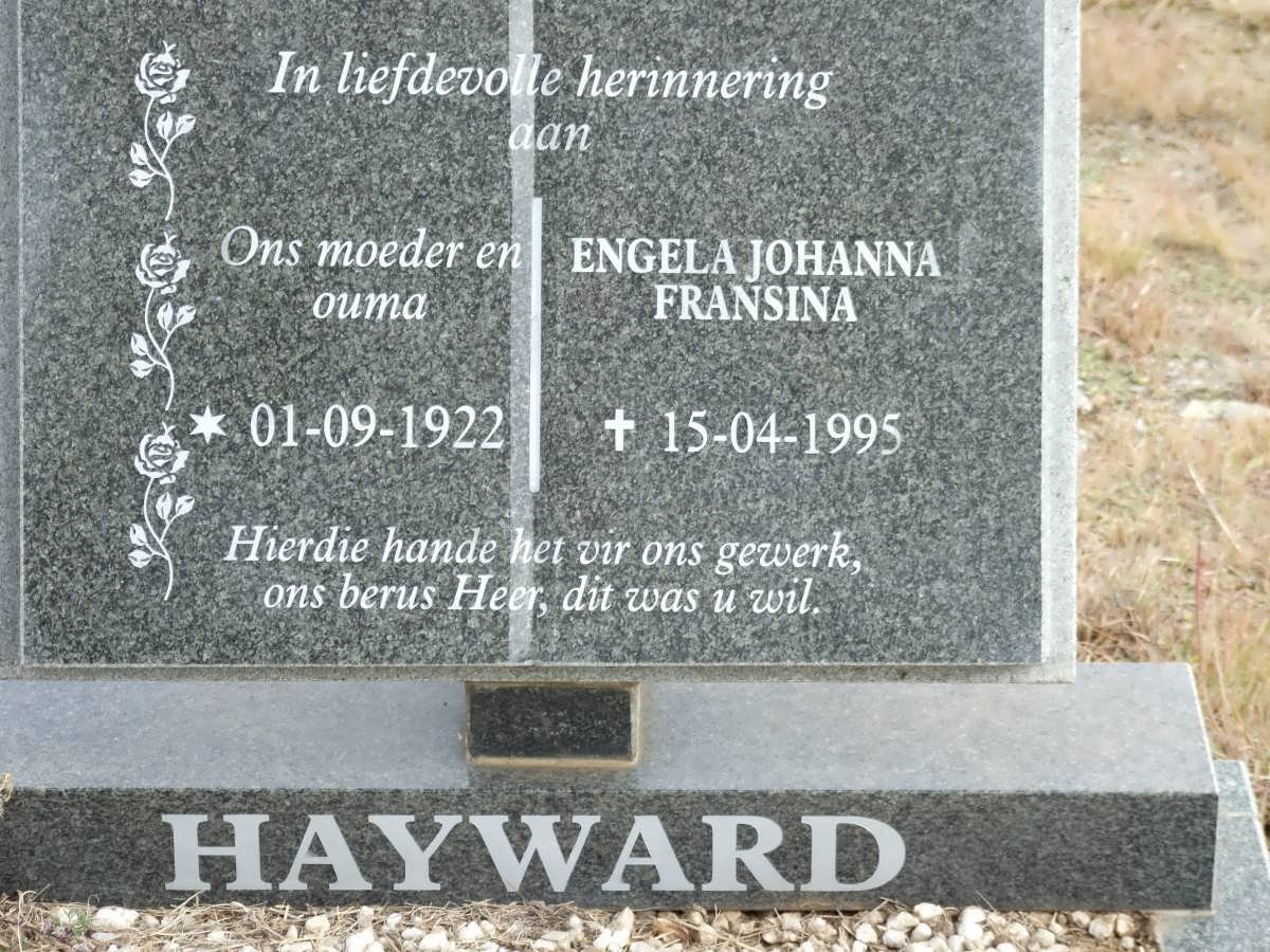 HAYWARD Engela Johanna Fransina 1922-1995