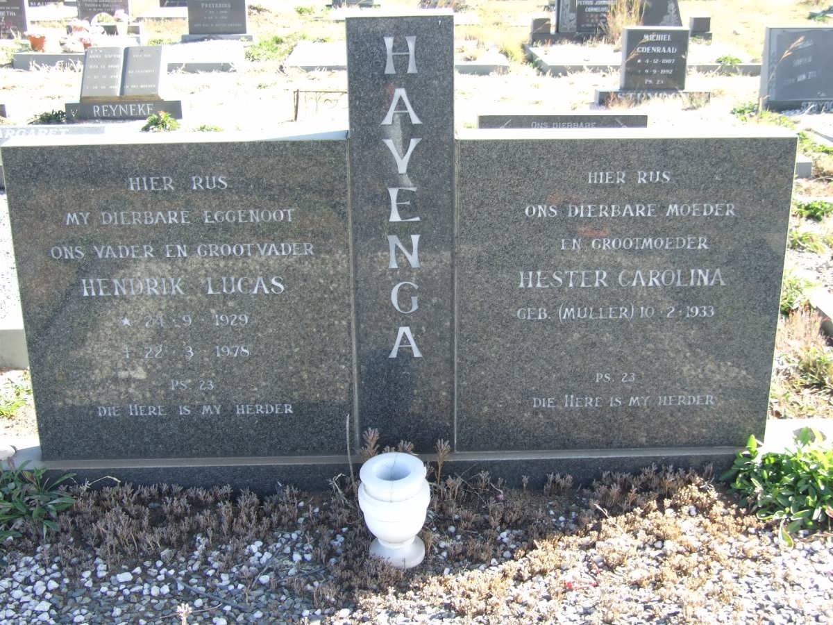 HAVENGA Hendrik Lucas 1929-1978 &amp; Hester Carolina MULLER 1933-