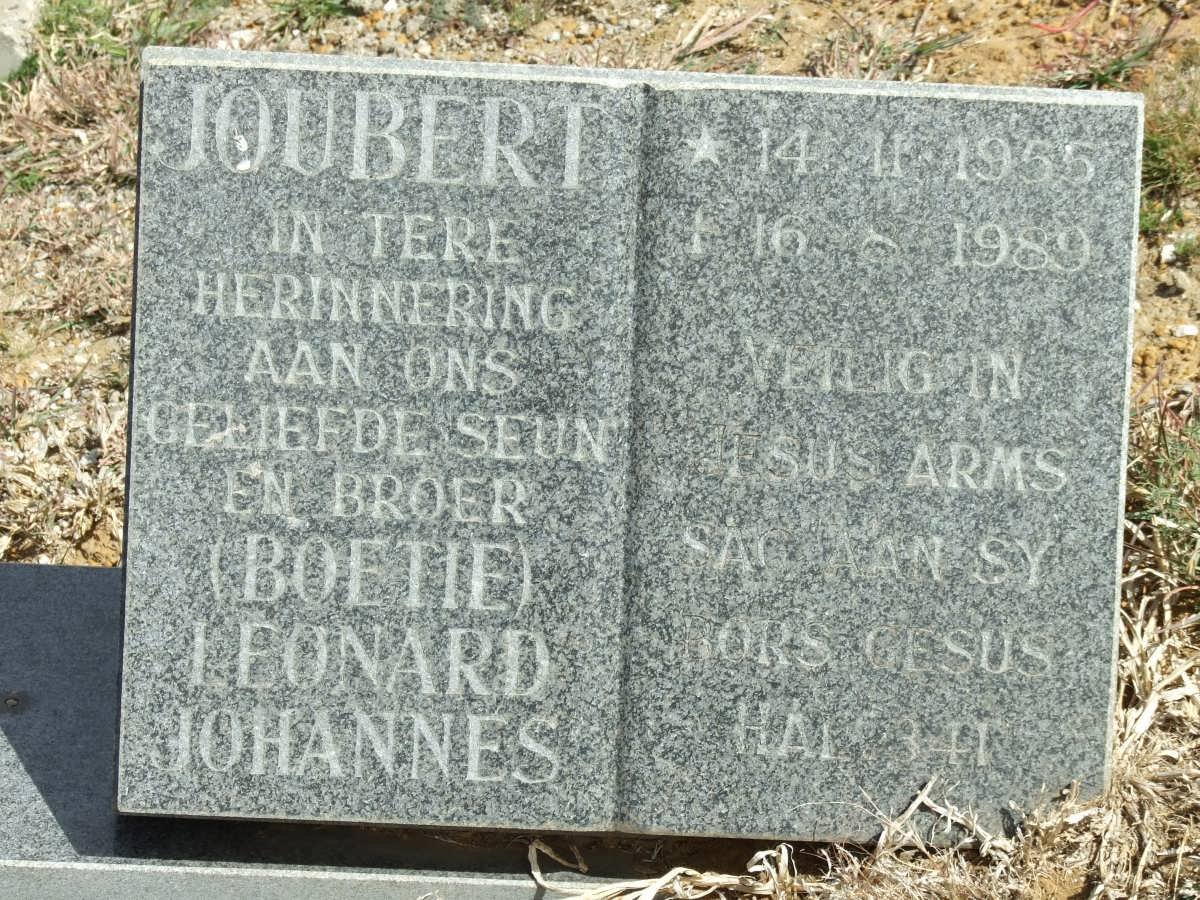 JOUBERT Leonard Johannes 1955-1989