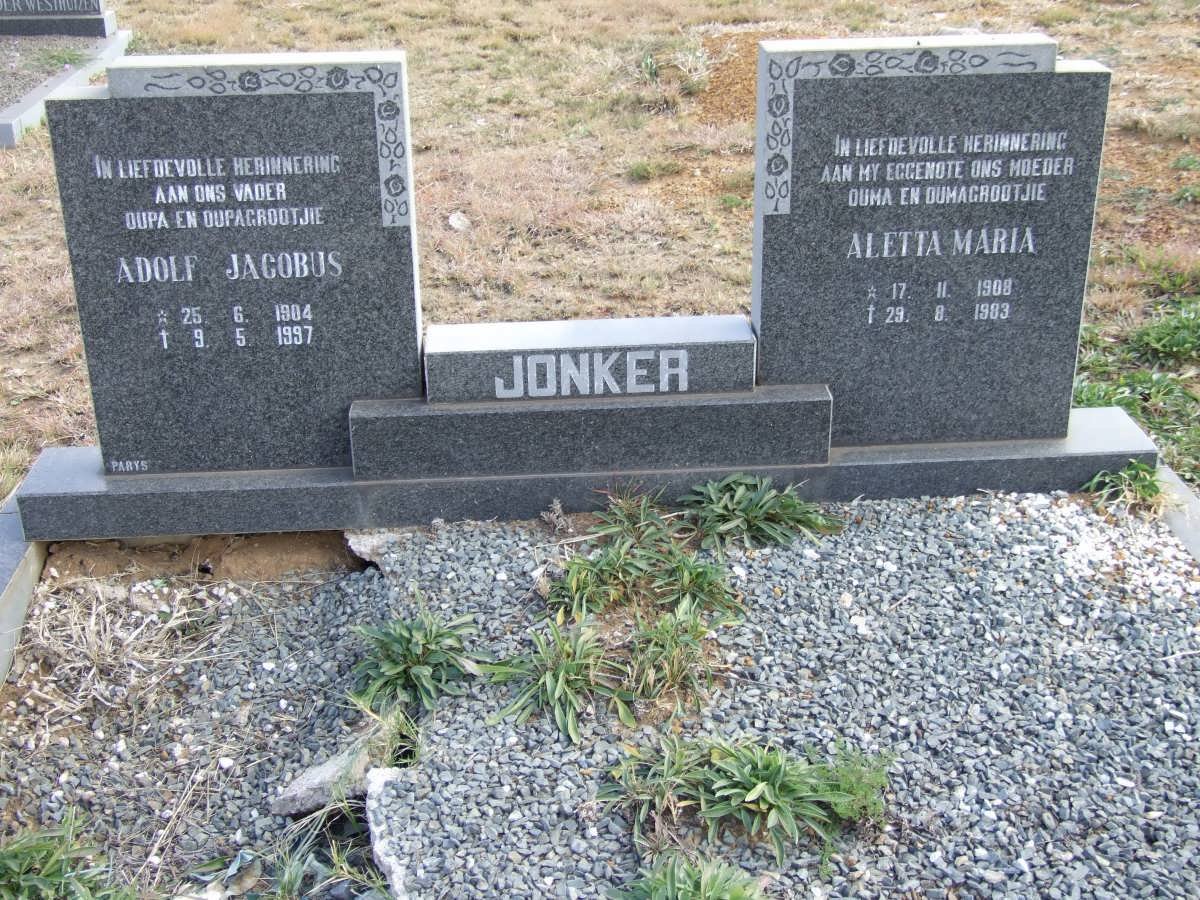 JONKER Adolf Jacobus 1904-1997 &amp; Aletta Maria 1908-1983