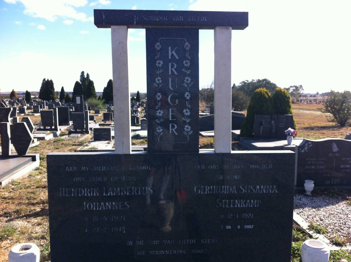 KRUGER Hendrik Lambertus Johannes 1921-1975 :: STEENKAMP Gertruida Susanna 1921-2007