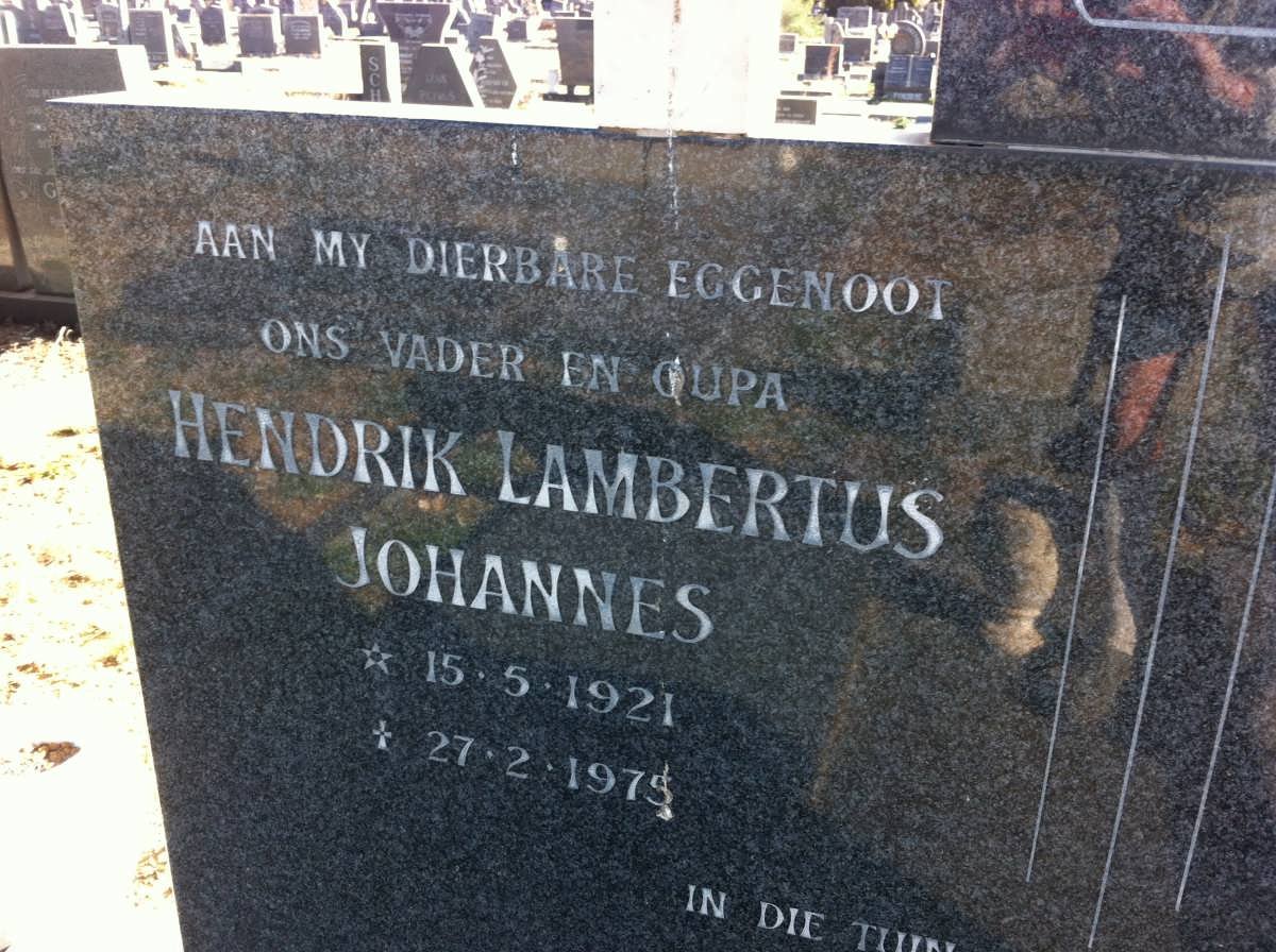 KRUGER Hendrik Lambertus Johannes 1921-1975