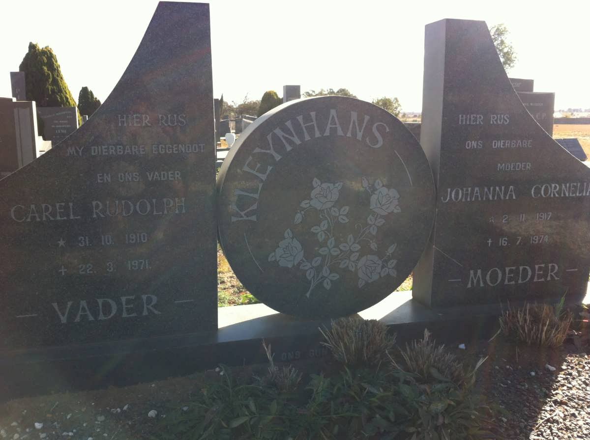 KLEYNHANS Carel Rudolph 1910-1971 &amp; Johanna Cornelia 1917-1974