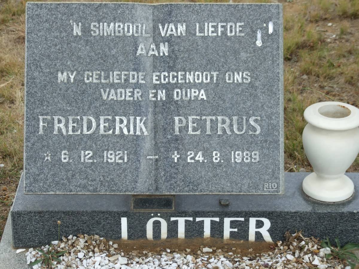 LOTTER Frederik Petrus 1921-1989